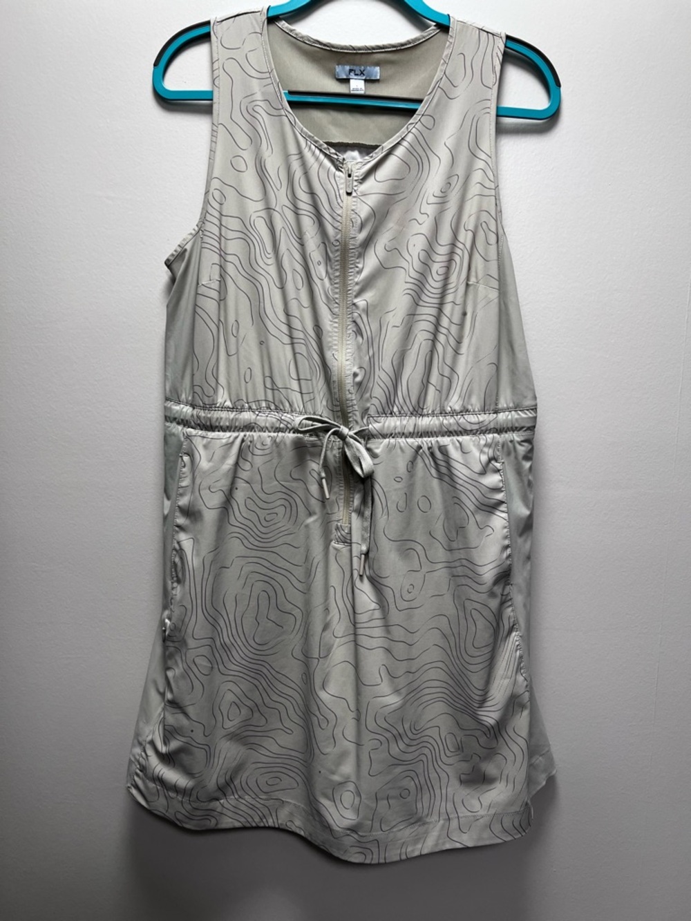 Women's FLX Woven Tank Dress with Built-In Shorts Smooth Topography LARGE